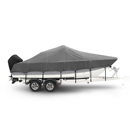 Eevelle Windstorm Boat Cover V HULL Cntr Console, Low or No Bow Rails Inboard 27' 6in. L 102in. W Charcoal WSVCC27102-CHL